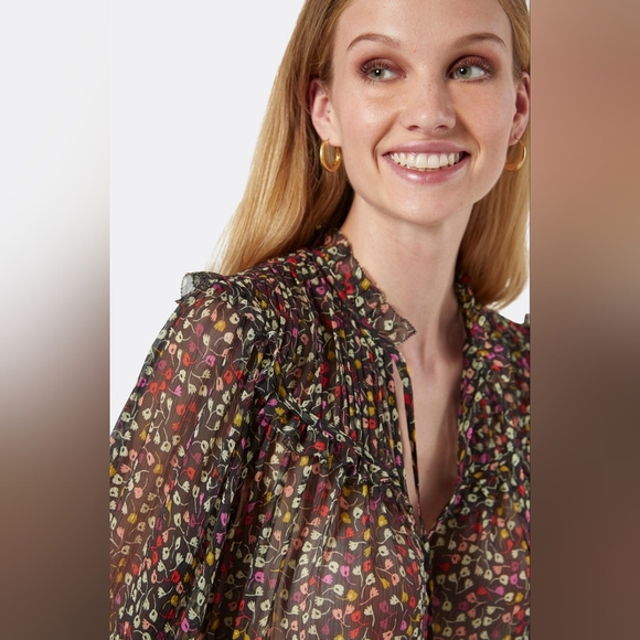 5. NWT JOIE EPWORTH LONG SLEEVE SILK TOP SIZE XXS - Picture 2 of 8